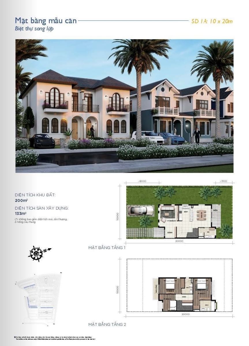Novaworld Phan Thiết - Mẫu nhà Biệt thự song lập 10x20m
