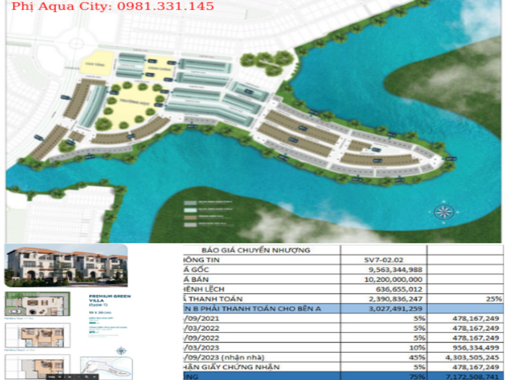Rổ hàng chuyển nhượng aqua city, biệt thự song lập the elitte2 ( ever green 3) giá 10,2 tỷ. liên hệ: 0981.331.145
