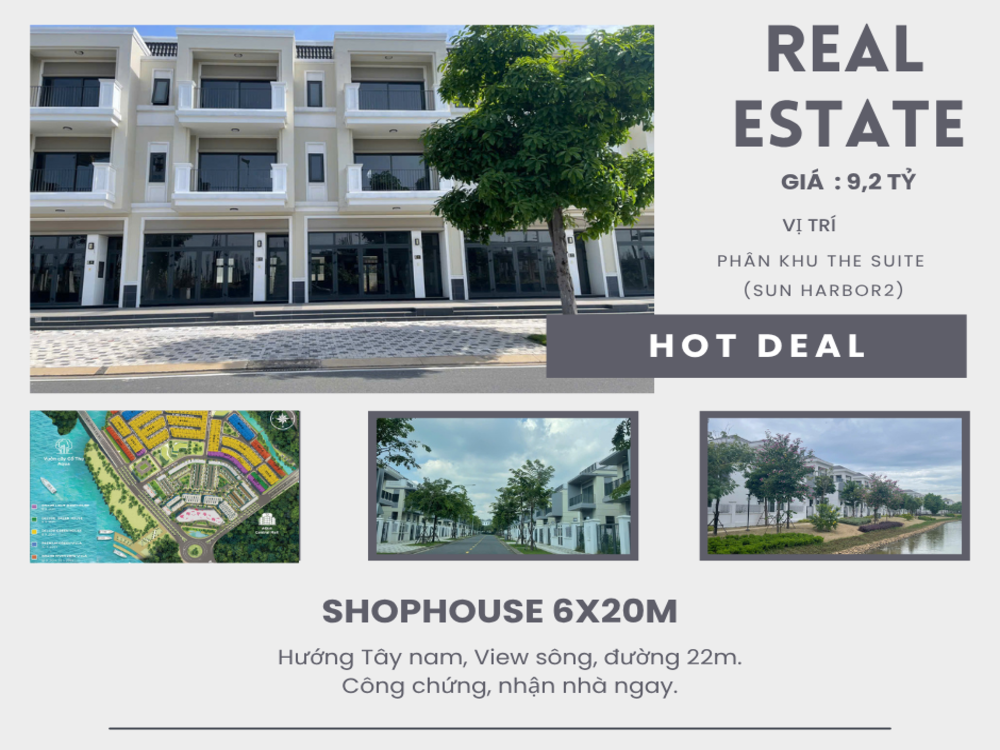 shophouse aqua city 6x20m giá bán 9,2 tỷ toàn giá, đường 22m, nhà sẵn. liên hệ phi aqua: 0981.331.145